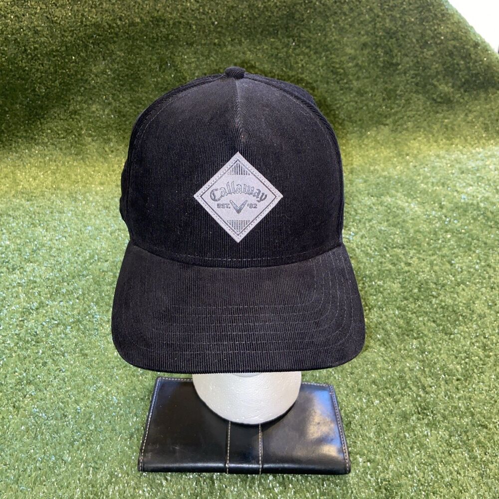 Callaway Hat Cap Black Corduroy Performance Series  Snapback Golf 5 - Panel